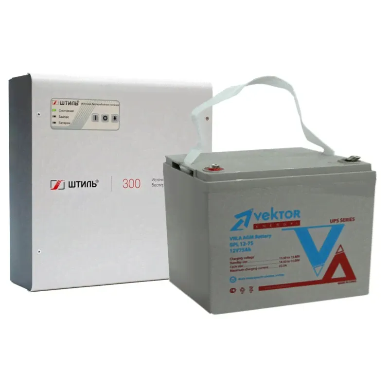 Комплект ИБП Штиль SW300L + Аккумулятор Vektor GPL 12-75-0